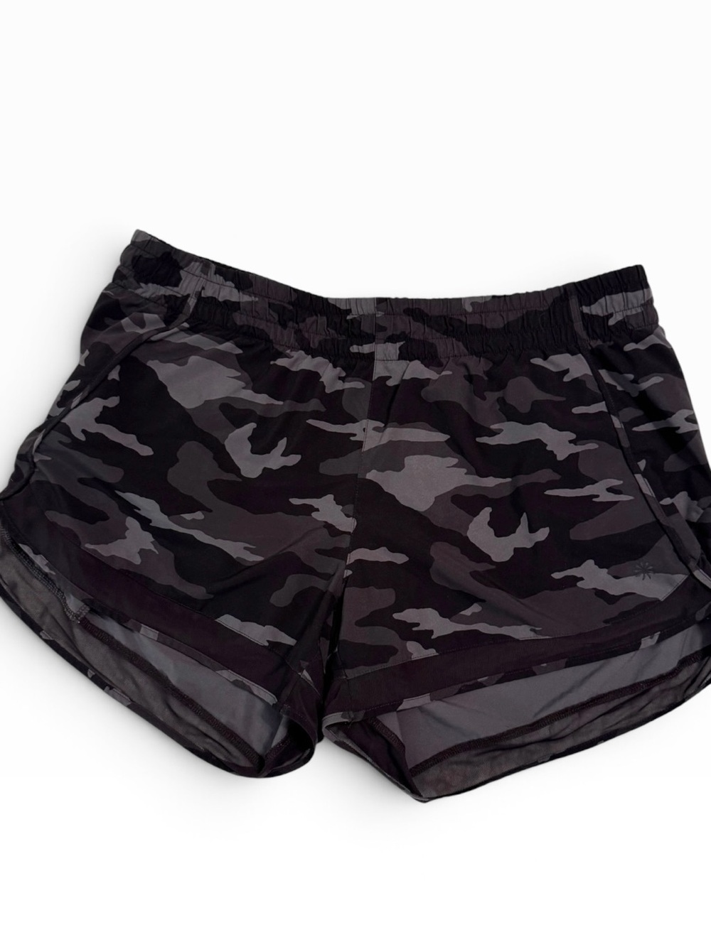 Athleta Black & Gray Camo Athletic Shorts